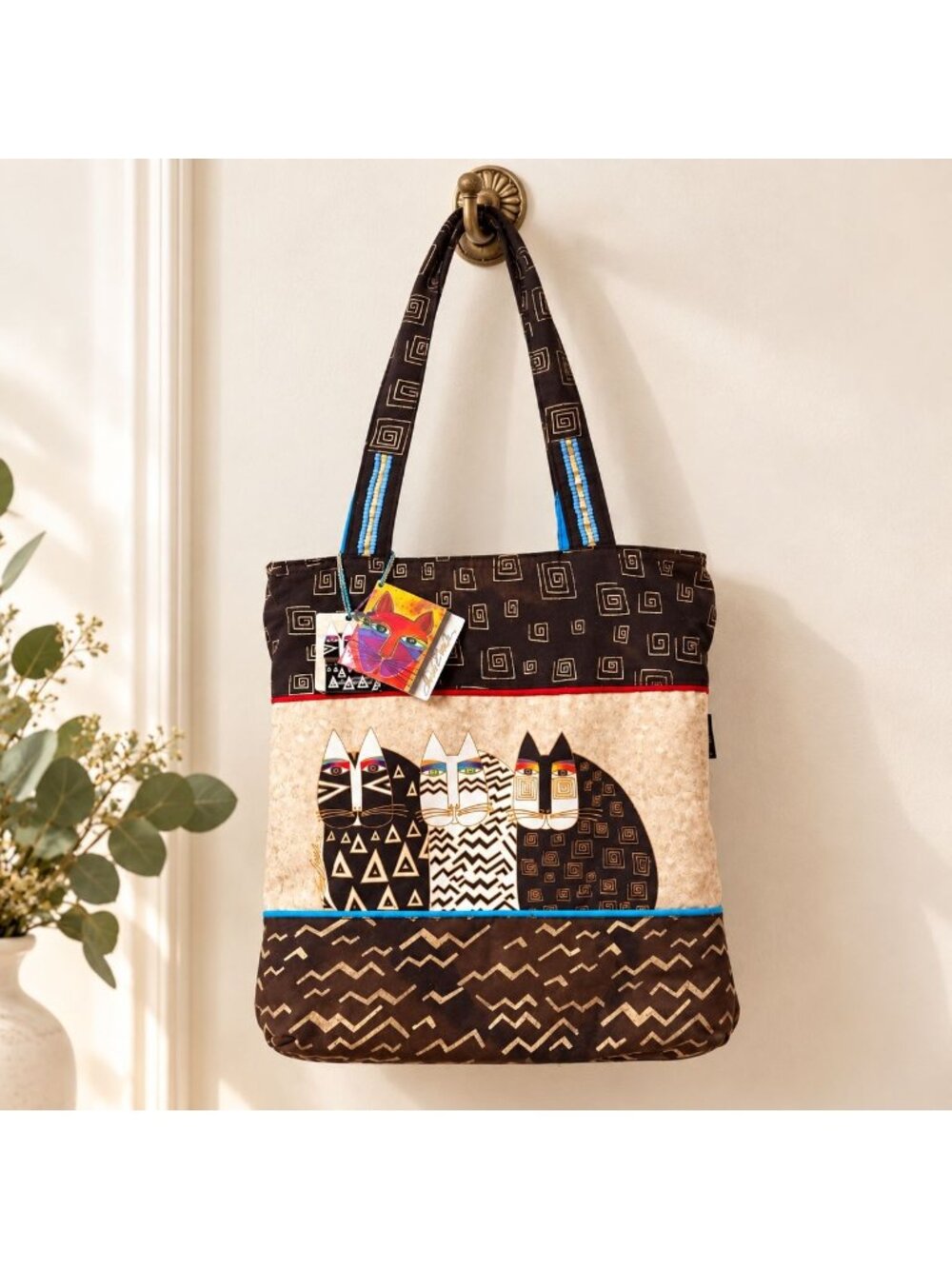 Laurel Burch Wild Cats Tote Folklorica LB5340 Canvas Shoulder Bag NWT Retired